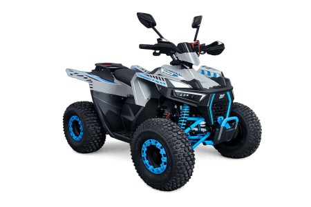MOTOCICLETE & ATV - ATV copii XTR 022 ProShark 125cc, 8 inch, 1+1 viteze, pornire electrică, gri-albastru
