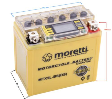 Baterii - Baterie moto (I-Gel) MTX5L-BS, cu display