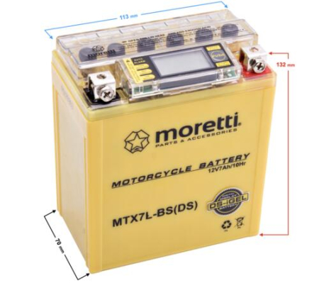 Baterii - Baterie moto (I-Gel) MTX7L-BS (YTX7L-BS) cu display