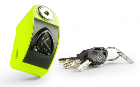 Transport & Depozitare - Blocaj disc frana (antifurt) Kovix KD6 cu alarma, culoare verde fluo