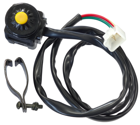 Butoane / Comutator / Intrerupator - Buton oprire motociclete/atv, 2 pini, prindere pe ghidon, buton galben