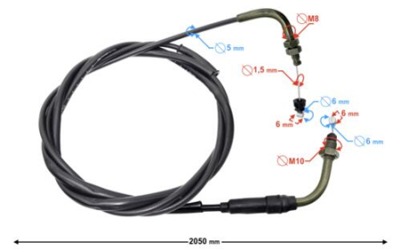 SUSPENSIE CADRU - Cablu acceleratie scuter Barton Falcon 125