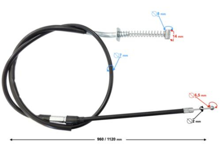 SUSPENSIE CADRU - Cablu frana fata ATV Barton Thor/Rocky 125