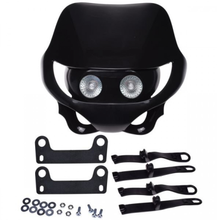 Carena + far - Carena cu far, Enduro, culoare negru