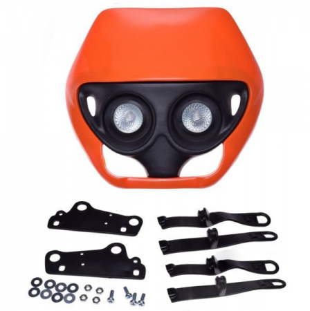 Carena + far - Carena cu far, Enduro, culoare portocaliu/negru