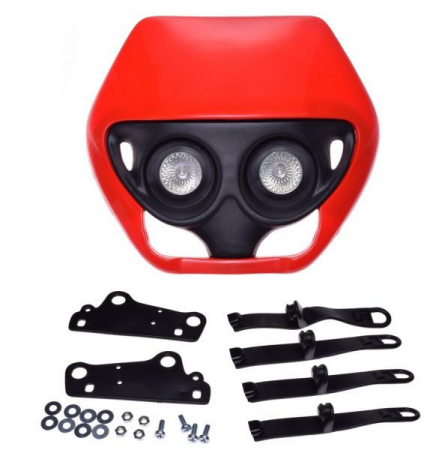 Carena + far - Carena cu far, Enduro, culoare rosu/negru