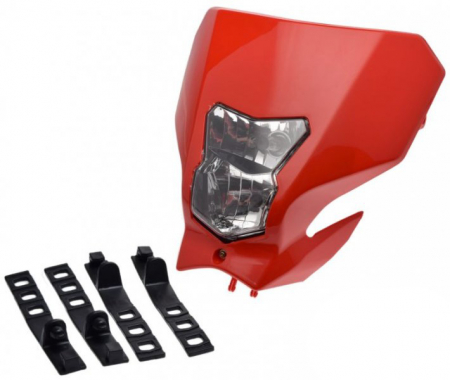 Carena + far - Carena cu far fata, Enduro, culoare rosu