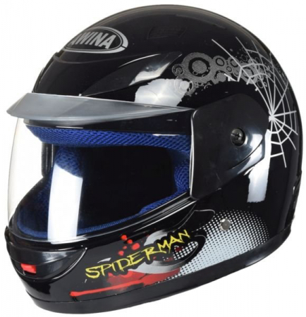 Casti - Casca copii integrala, marime 47-48 cm, culoare megru mat, spiderman