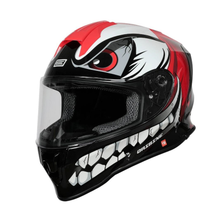 Echipament Strada - Casca moto copii integrala, Origine Dinamo Kids Joker, culoare rosu/negru lucios, marime YL