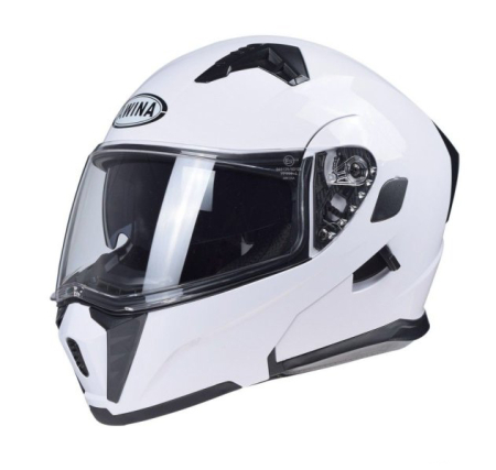 ECHIPAMENTE - Cască Moto Flip-Up JK906 Alb Lucios, Mărimea XS