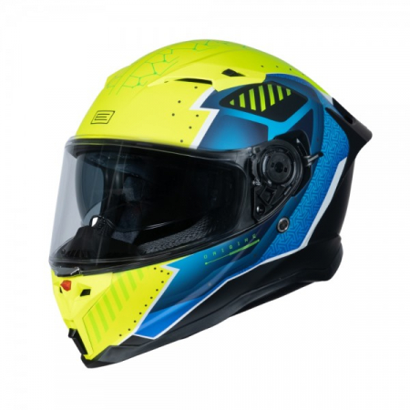 ECHIPAMENTE - Casca moto integrala cu ochelari, Origine Force Bunker, marime S, culaore galben/albastru/negru mat, ECE22.06