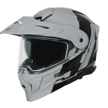 ECHIPAMENTE - Casca moto Origine Adventure Cyborg Rabatabila cu ochelari, culoare gri/negru lucios, marime XL