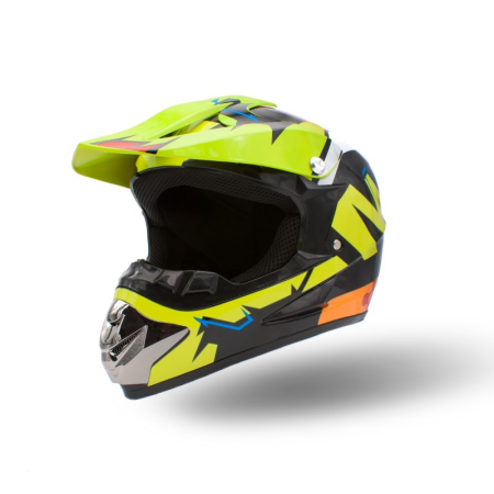 ECHIPAMENTE - Casca motocross/atv copii XTR 125, culoare negru/lime, marime YM(53-54)