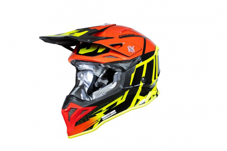 Casti - Casca motocross/atv Just1 J39 Poseidon, culoare rosu/galben, marime L