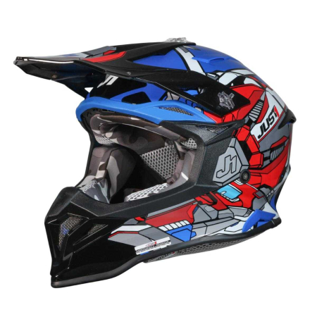 Echipament Cross & ATV - Casca motocross/atv JUST1 J39 Suppressor - marime M, Roșu / Albastru / Negru Lucios