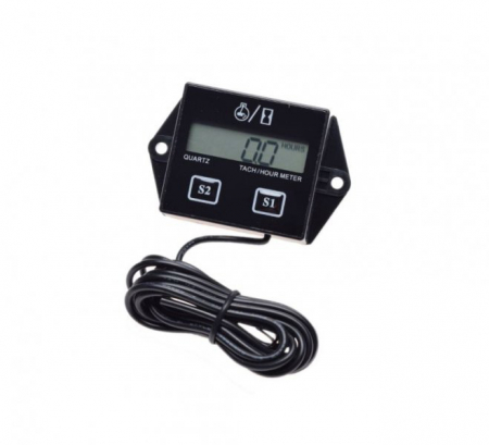 Afisaj / Bord - Ceas contorizare ore, universal, culoare negru, distanta dintre orificiile de fixare: 63mm