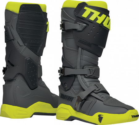 Cizme - Cizme Atv/Cross Thor Radial, culoare gri/galben fluo, marime 40.5