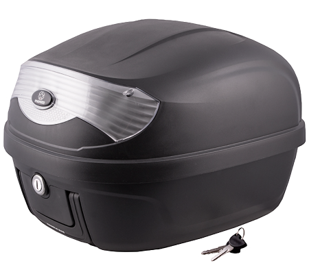 Transport & Depozitare - Cutie bagaje(top case) MR-808, 28l, culoare negru, reflector alb