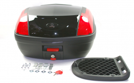 Transport & Depozitare - Cutie cu suport MR-889, 46 L, culoare negru lucios, reflector rosu