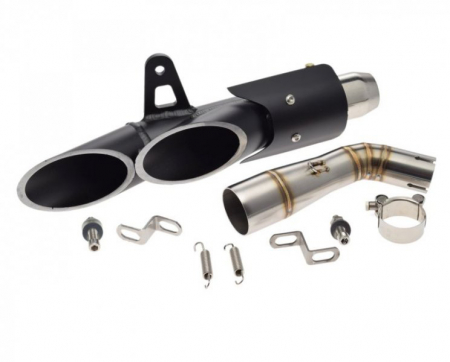 Evacuare - Evacuare finala toba moto universala, 2 iesiri, culoare negru