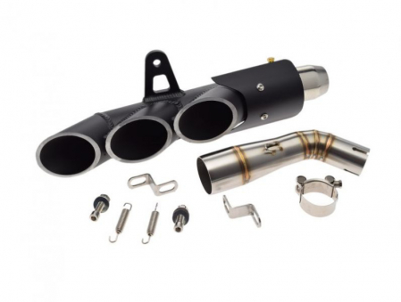 Evacuare - Evacuare finala toba moto universala, 3 iesiri, culoare negru