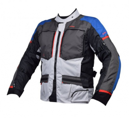 Geci - Geaca moto barbati LS2 NORWAY, culoare albastru/negru/gri/rosu, marime XL