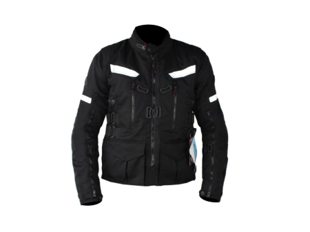 Echipament Strada - Geaca moto textila lunga PGS REVITI, protectii coloana, coate si umeri, culoare negru, marime M