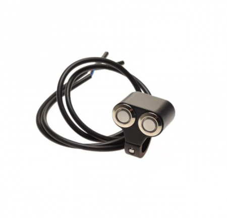 Butoane / Comutator / Intrerupator - Intrerupator dublu, diferite functii, iluminat, montaj prindere pe ghidon, culoare negru