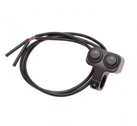 Butoane / Comutator / Intrerupator - Intrerupator dublu, diferite functii, montaj prindere pe ghidon, culoare negru