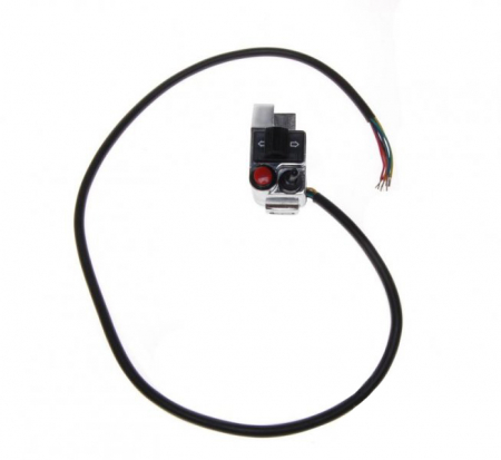 Butoane / Comutator / Intrerupator - Intrerupator semnalizari moto/atv, montaj pe ghidon, d.22mm, cromat, filet prindere oglinda M8x1.25