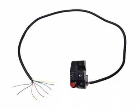 Butoane / Comutator / Intrerupator - Intrerupator semnalizari moto/atv, montaj pe ghidon, d.22mm, culoare negru, filet prindere oglinda M10