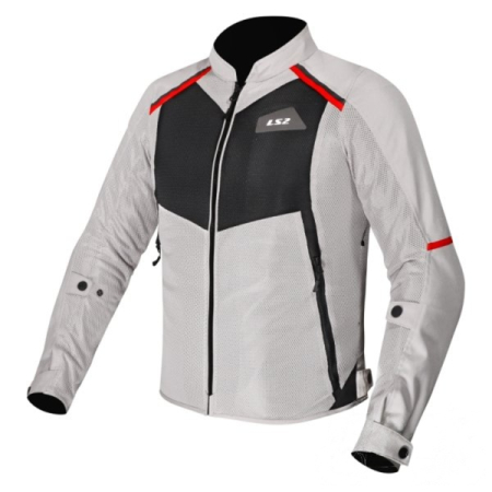 ECHIPAMENTE - Jacheta LS2 Breeze Man Grey, negru/rosu, 3XL
