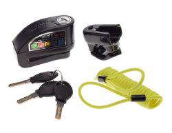 Antifurt - Lacat pentru disc cu alarma, On/Off, culoare negru