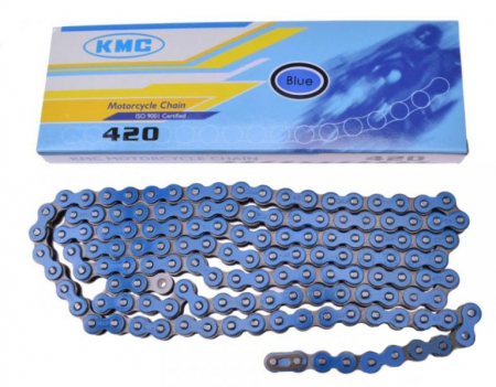 Transmisie - Lant transmisie moto/atv KMC, pas 420h, 138 zale, culoare albastru