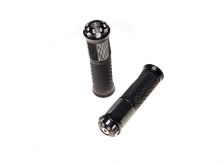 Mansoane - Mansoane moto cauciuc si aluminiu, culoare negru, lungime 136mm