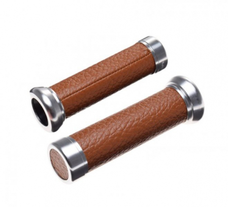 Mansoane - Mansoane moto crom si piele, chopper/bobber, culoare maro