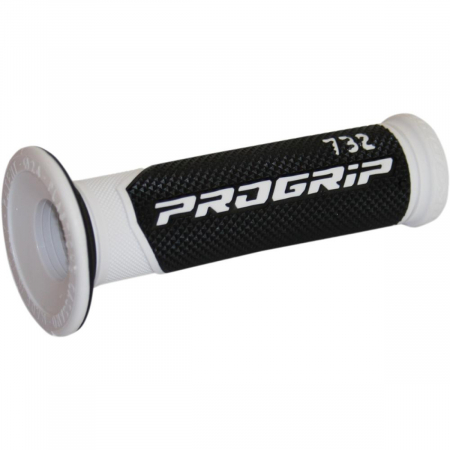 Suspensie Cadru - Mansoane Progrip 732- capat deschis; ghidon 22mm; L 125mm Culoare Negru/Alb