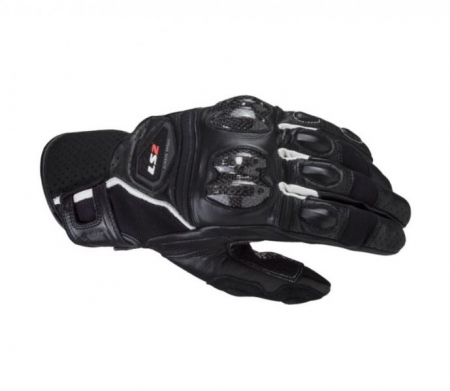 Manusi - Manusi moto piele/carbon LS2 Spark2, culoare negru/alb, marime L
