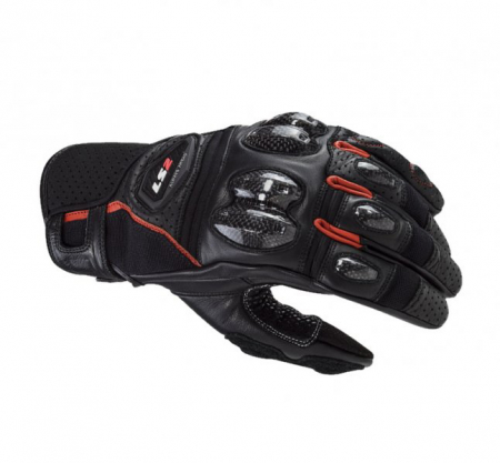 Manusi - Manusi moto piele/carbon LS2 Spark2, culoare negru/rosu, marime L