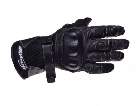 Manusi - Manusi moto piele/textil lungi, culoare negru, marime M