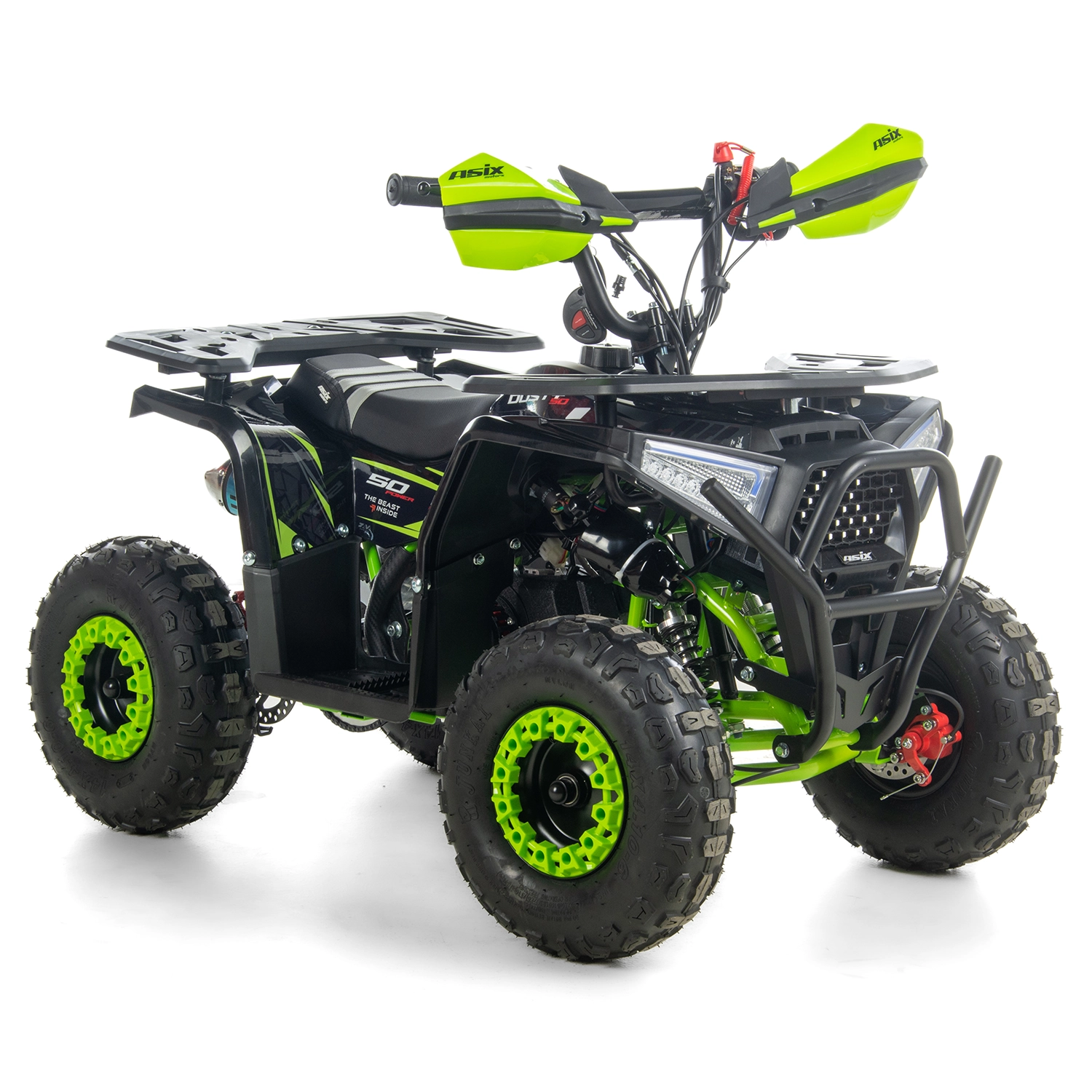 MOTOCICLETE & ATV - Mini atv Asix Dusty, roti 6inch, 50cc, 2 timpi, pornire electromotor, culoare negru/verde