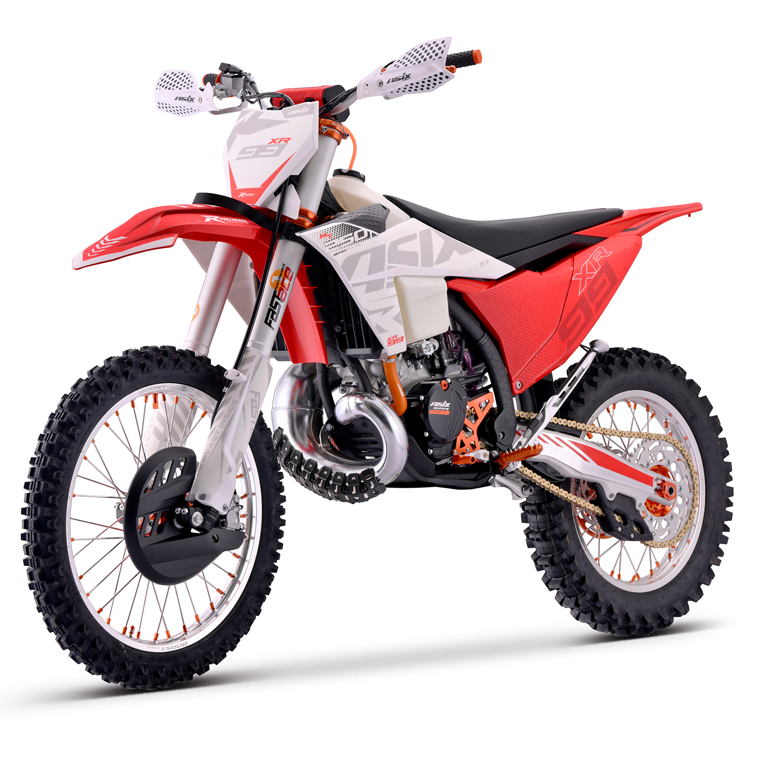 MOTOCICLETE & ATV - Motocicleta Cross/Enduro Asix XR99 2T, 250cc, roti 21/18", pornire electric, racire apa, culoare alb/rosu