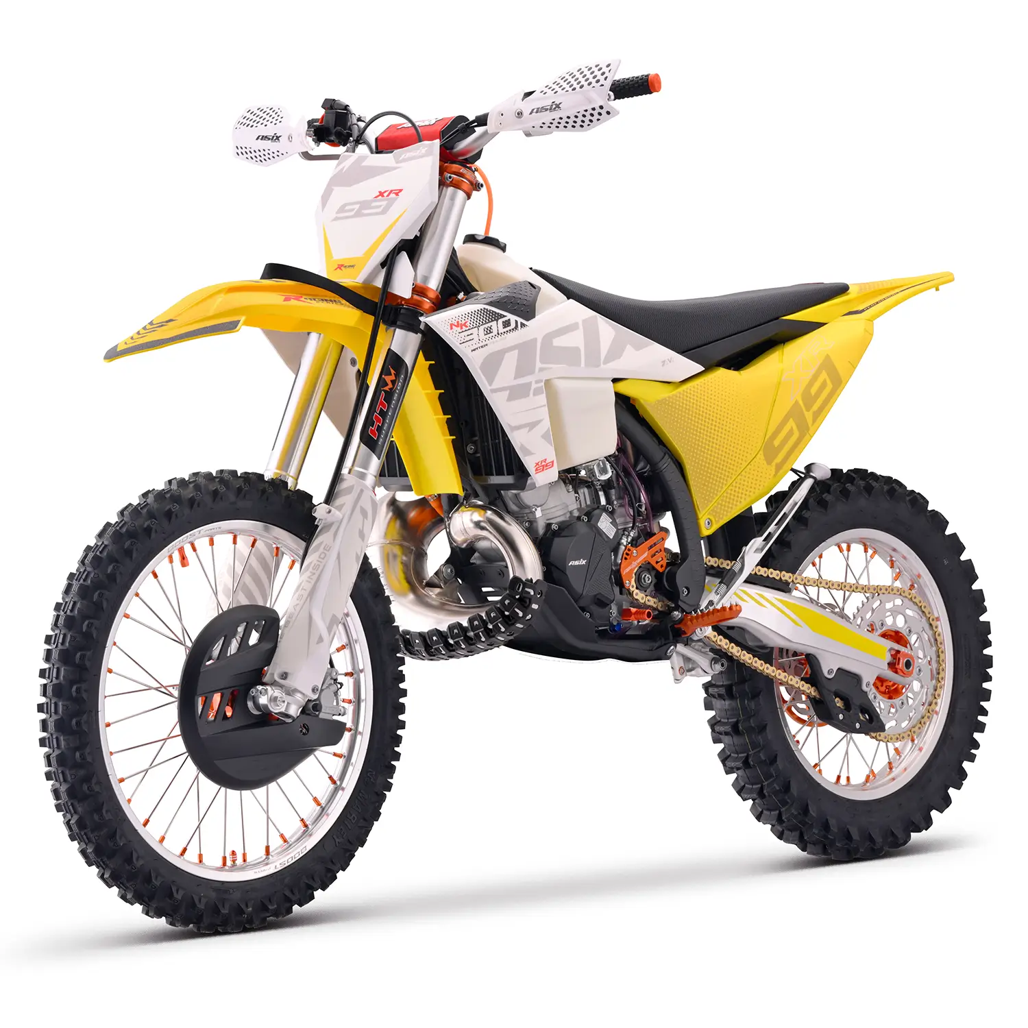 MOTOCICLETE & ATV - Motocicleta Cross/Enduro Asix XR99 2T, 300cc, roti 21/19", pornire electric, racire apa, culoare galben/alb