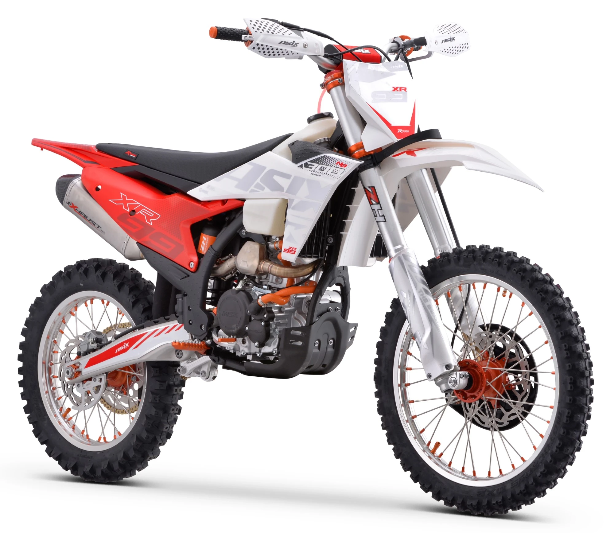 Motociclete & ATV - Motocicleta Cross/Enduro Asix XR99, 300cc, roti 21/18", culoare alb/rosu, pornire electric