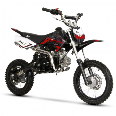 Motociclete & ATV - Motocicleta Cross/Enduro copii 4T XTR 607M, 125cc, roti 14/12, pornire electromotor, schimbator viteze, culoare negru/rosu
