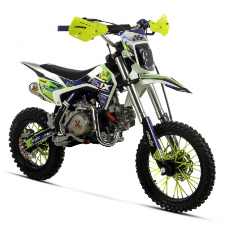 Motociclete & ATV - Motocicleta Enduro/Cross Asix XB27, 110cc, 4T, roti 14"/12", far, pornire electromotor, semi-automat, culoare albastru/lime