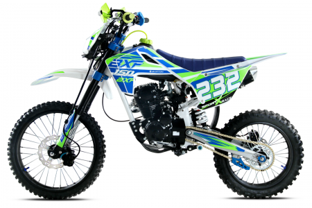 Motociclete & ATV - Motocicleta Enduro/Cross Barton BXF 150cc, 4T, roti 19"/16", culoare verde/albastru, model 2025