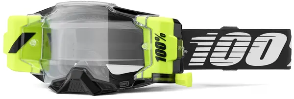 Echipament Cross & ATV - Ochelari atv/cross 100% Armega ForeCast Roll-Off, lentila clara, culoare rama negru