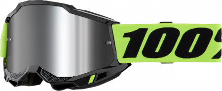 ECHIPAMENTE - Ochelari cross/atv 100% Accuri 2 Neon, lentila oglinda, culoare rama negru