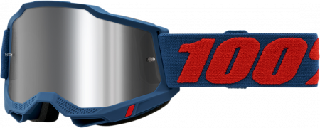 Ochelari - Ochelari cross/atv 100% Accuri Odeon, lentila oglinda, culoare rama bleumarin
